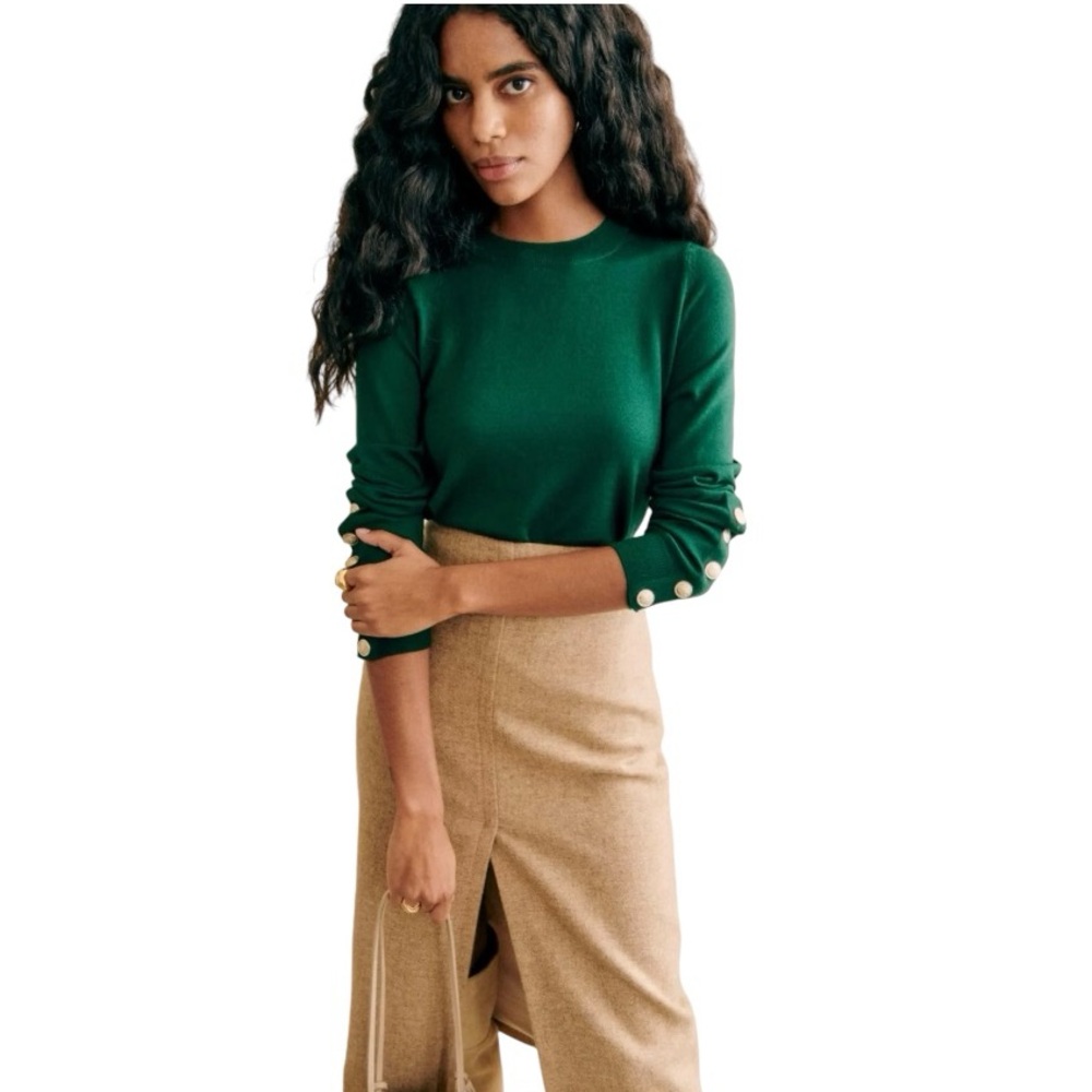 ISO IN SEARCH OF Sezane Paulo Sweater In Bottle Green Size Large